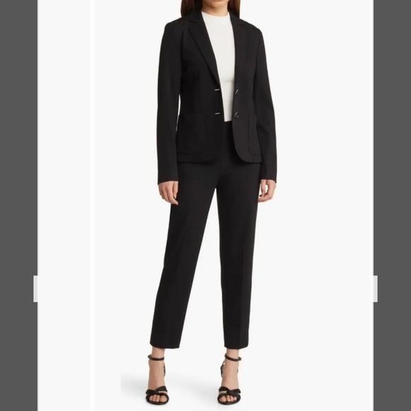 BOSS Tilunara Slim Fit Ponte Knit Pants in Black Size 4 - Picture 5 of 10